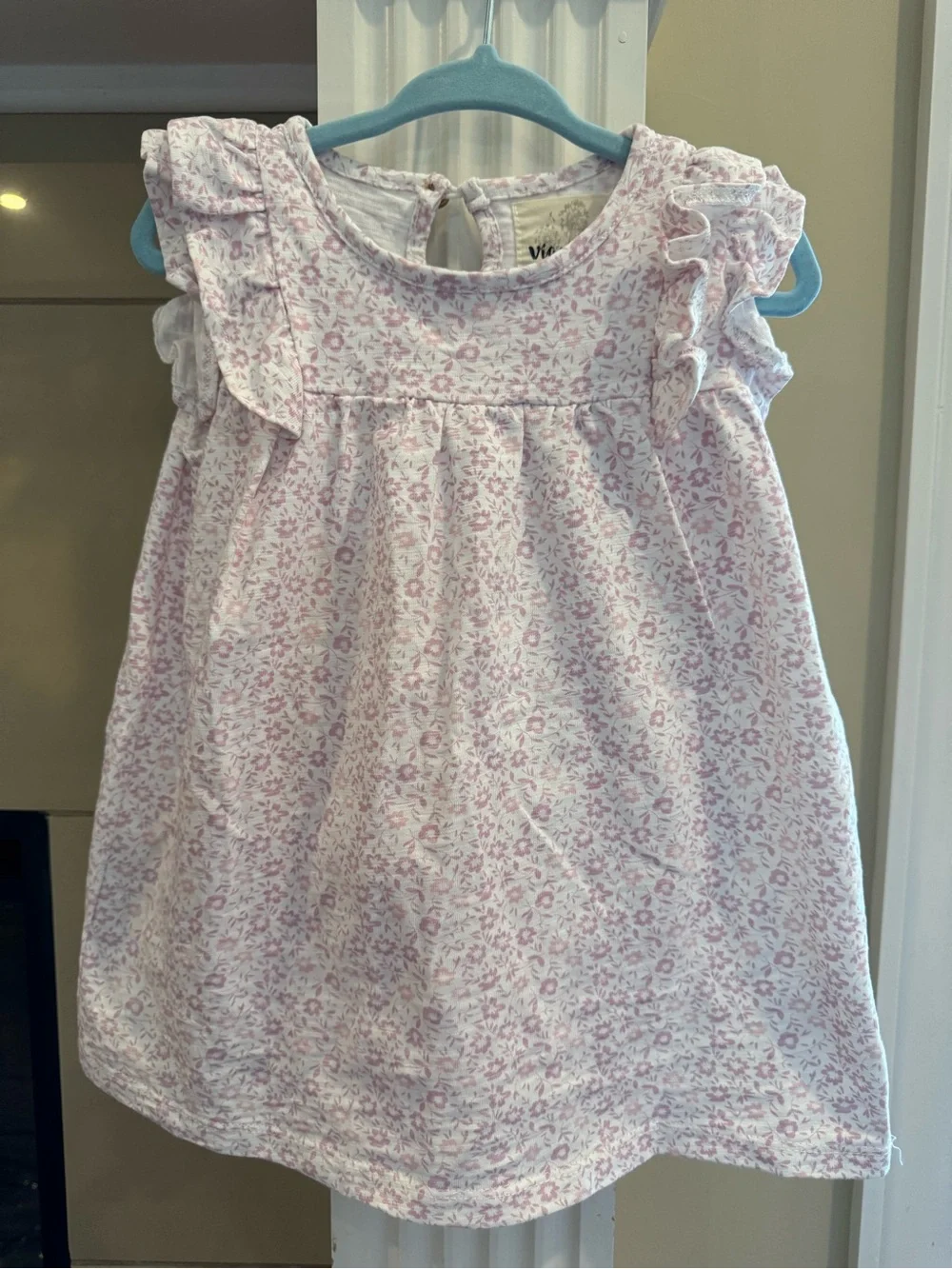 Vineyard Vines Girls' Pink Floral Ruffle Cotton Dress